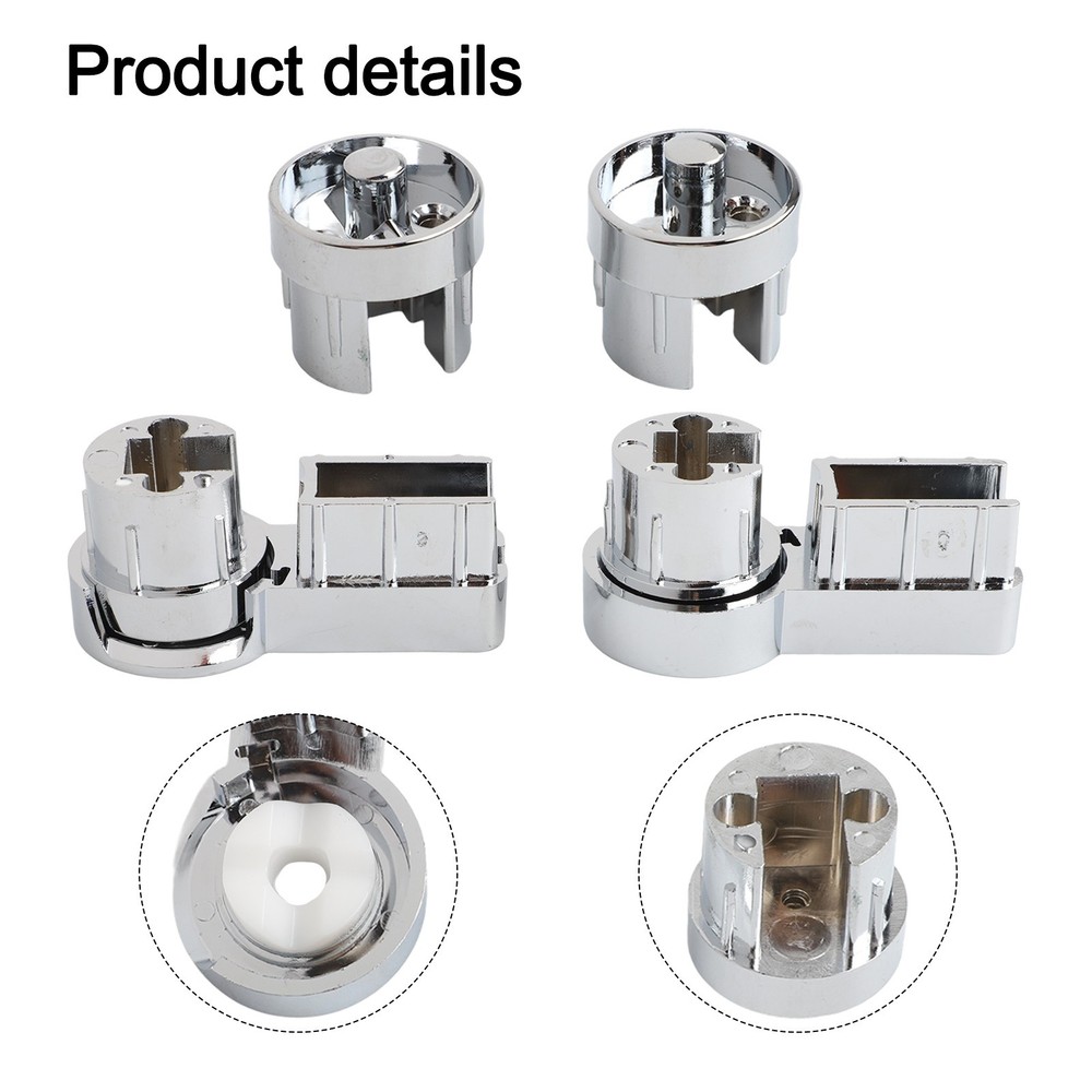 1 Set Bath Hinge Brackets Shower Screen Hinges ABS Chrome Plating Shower Holder