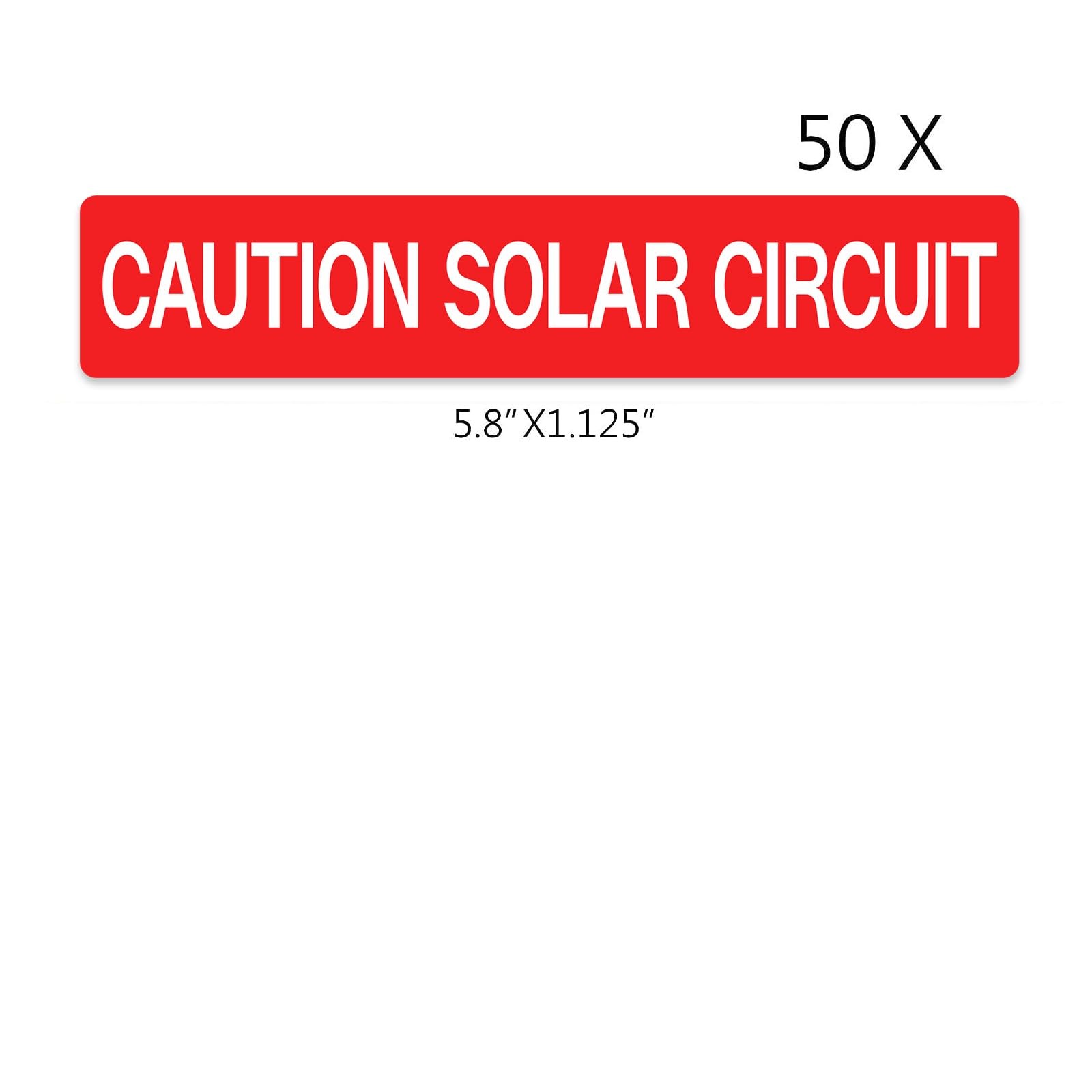 50 PCS PV Solar Safety Warning Labels, Caution Solar Circuit Stickers