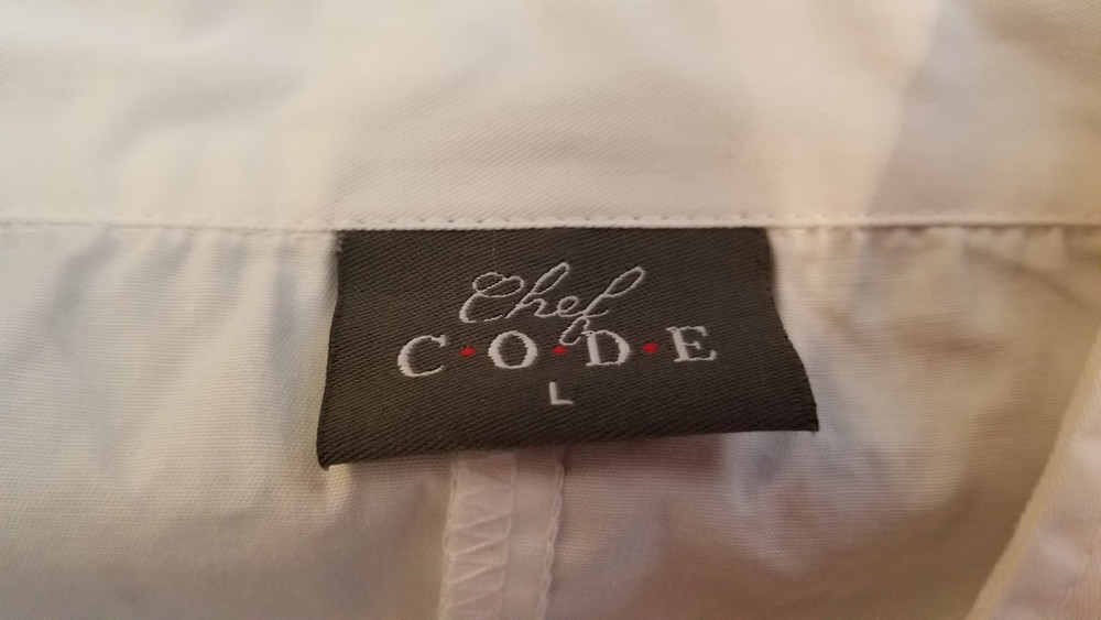 Chefs Shirt/Jacket White size Large. Chef Code.