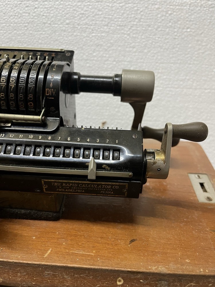 Vintage The Rapid Computer Co Adding Machine with Original Box, 1800s