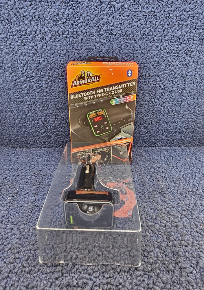 ArmorAll AHF9-1013-BLK Bluetooth FM Transmitter With Type-C + 2 USB
