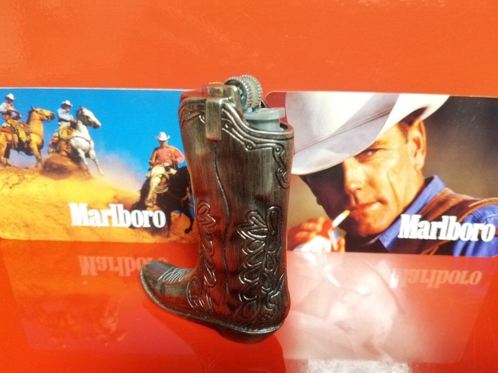 Marlboro Cowboy Boot Case for Mini Bic Lighter