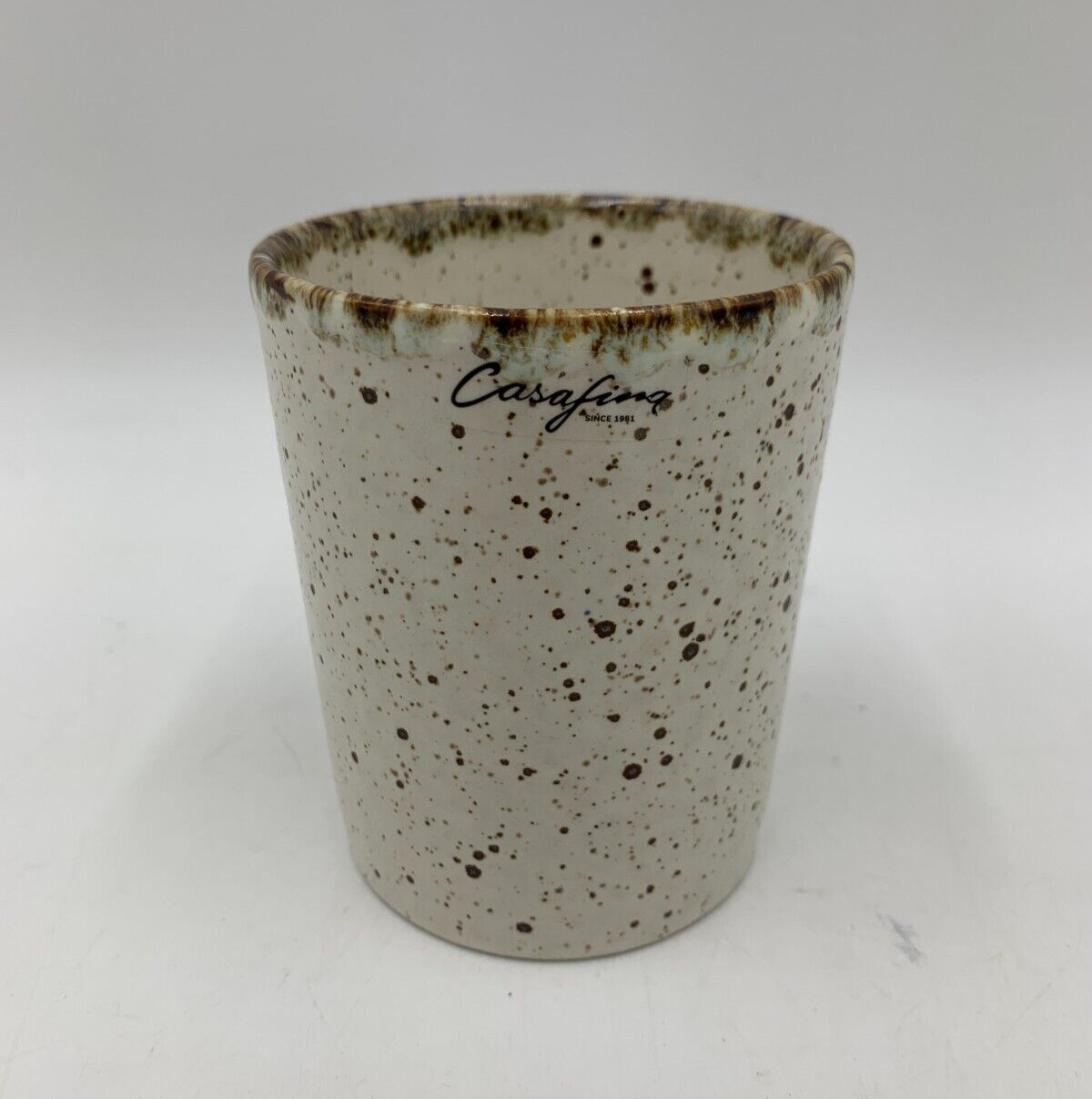 Pottery Barn Matte Glaze Casafina Toscana Bathroom Tumbler Beige 4" #9084T