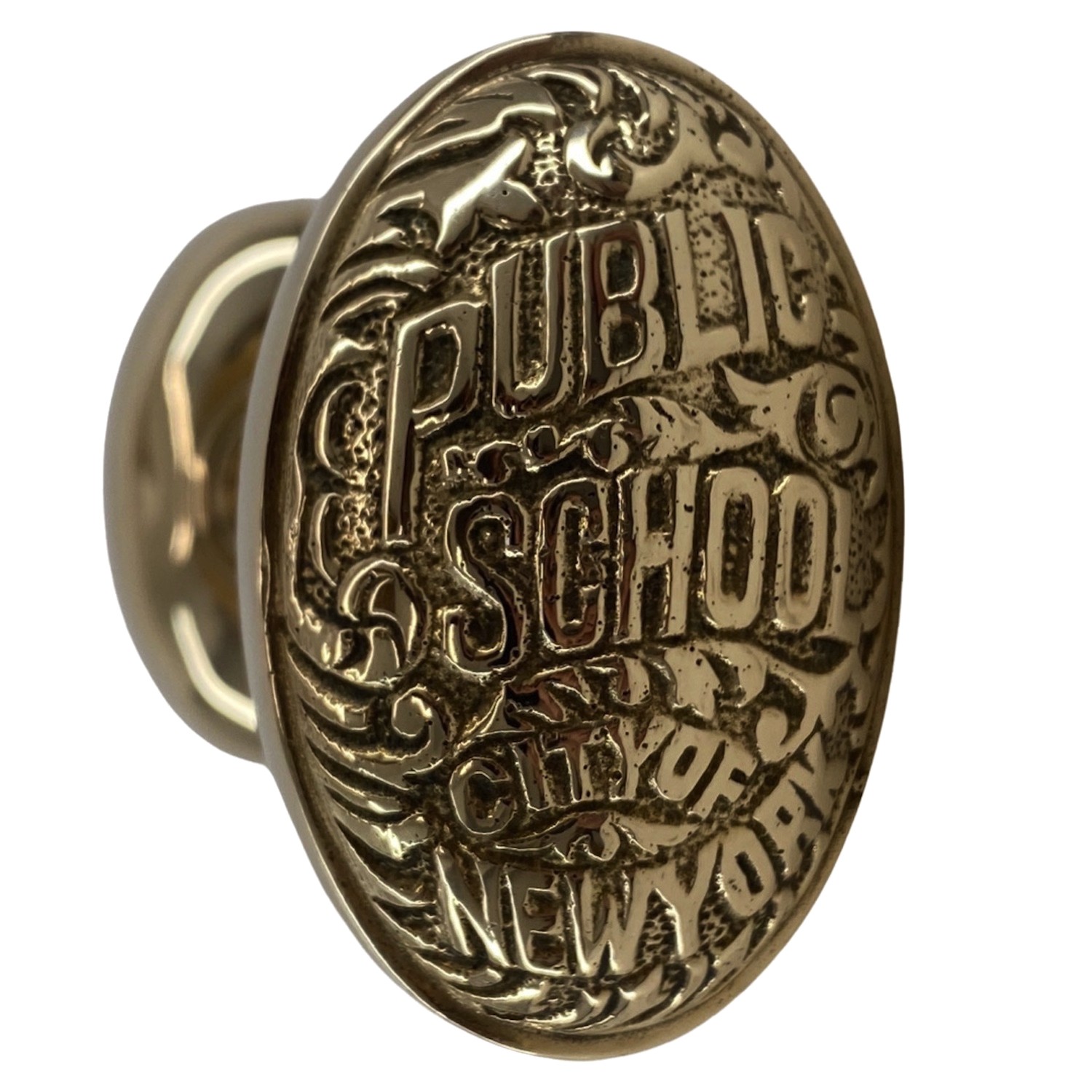 Solid Brass Pair of New York City Public School Door Knobs
