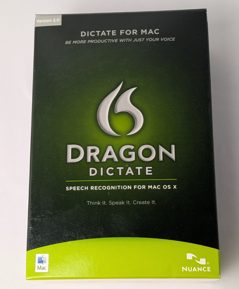Dragon Dictate Speech Recognition for Mac OS x Version 2.0 W Microphone