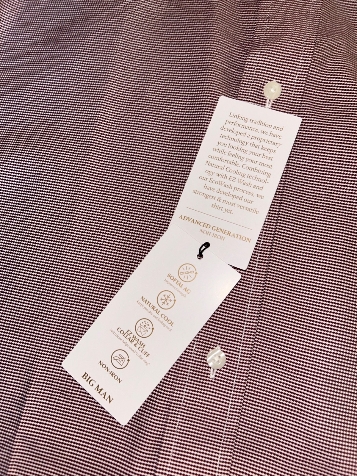 NWT's Roundtree Yorke Gold Label Dobby Red 19 36/37 Big Dress Shirt