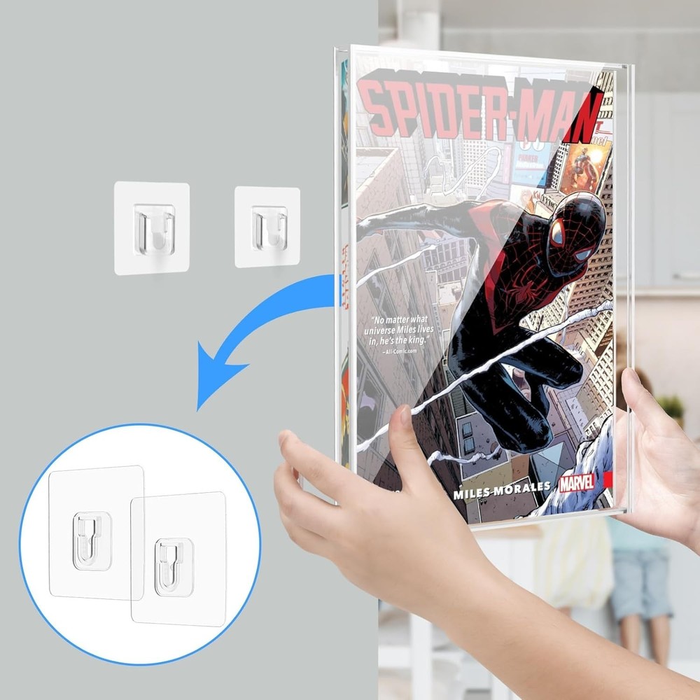 Clear Display Case for Comic Book, Acrylic Comic Book Frame Wall Mount, Colle...