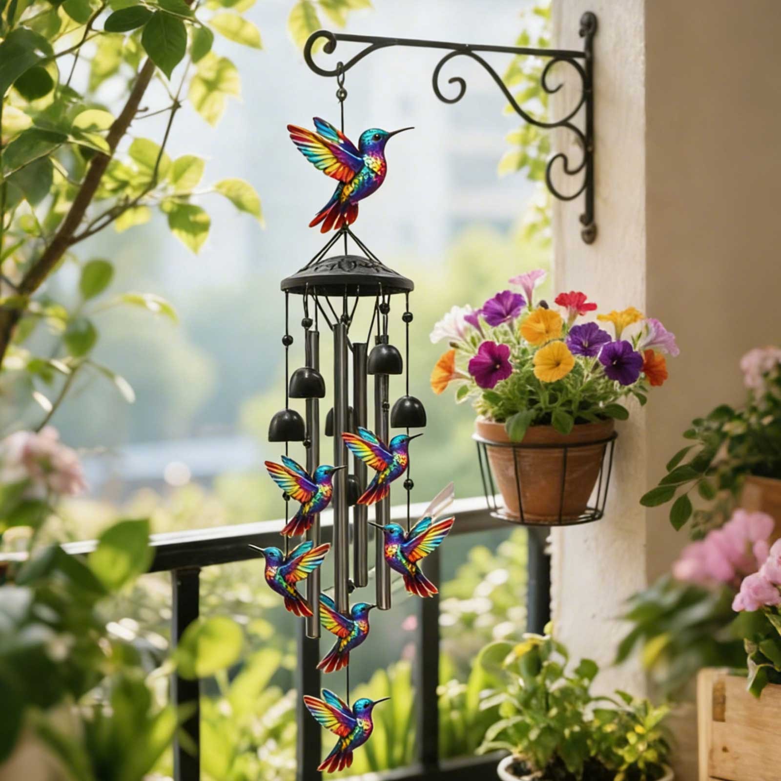 Hummingbird Memorial Wind Chimes Grandma Mom Garden Patio Sympathy Gift Outdoor