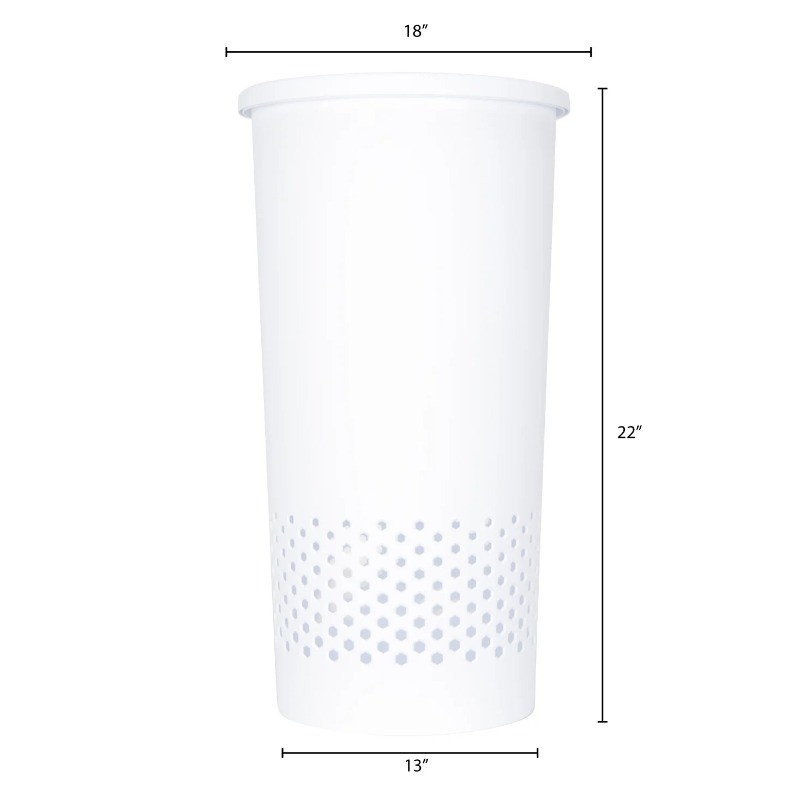 Mainstays White Round Lidded Hamper, All Ages