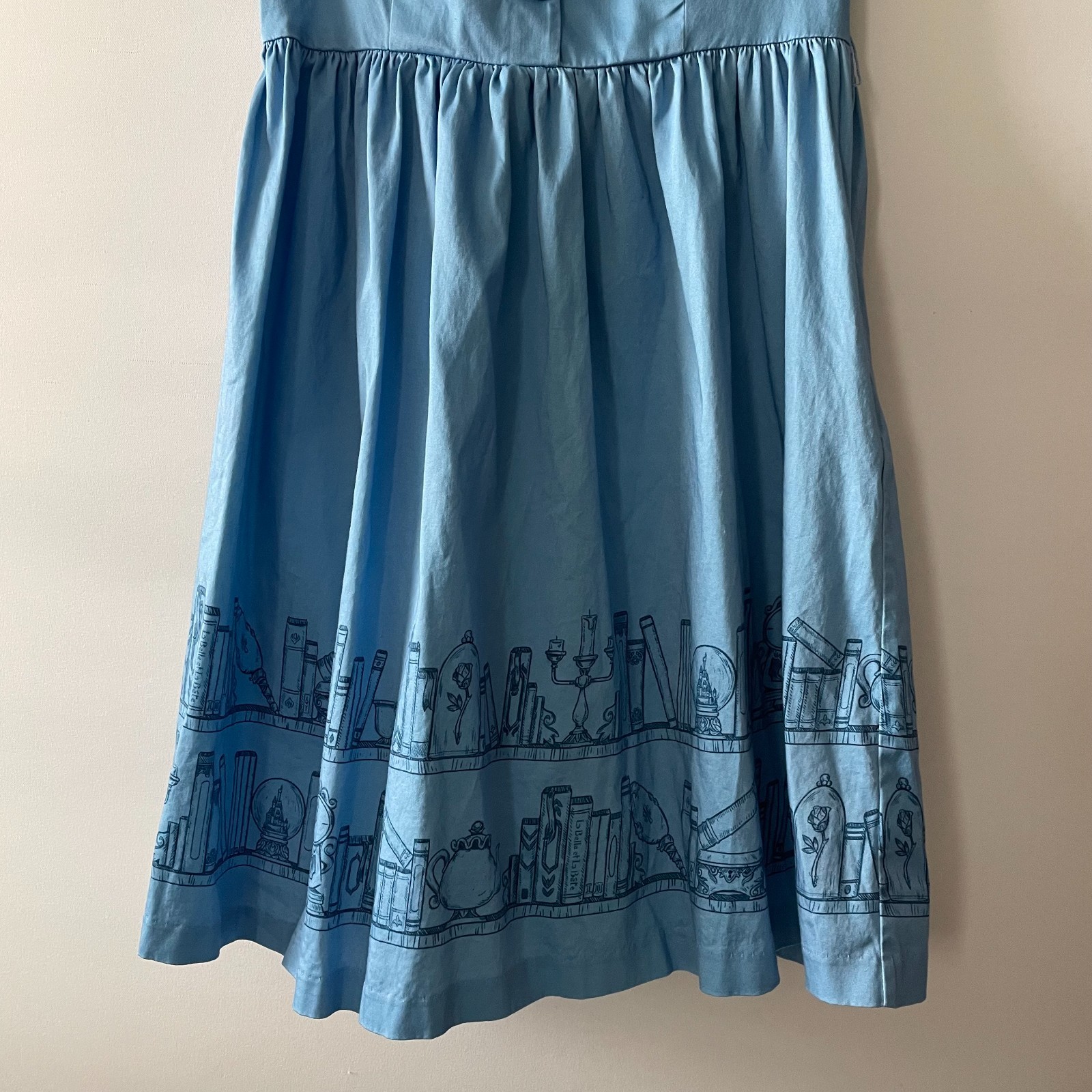 Disney Parks Womens Blue The Dress Shop Beauty Beast Belle Village Dress Size M