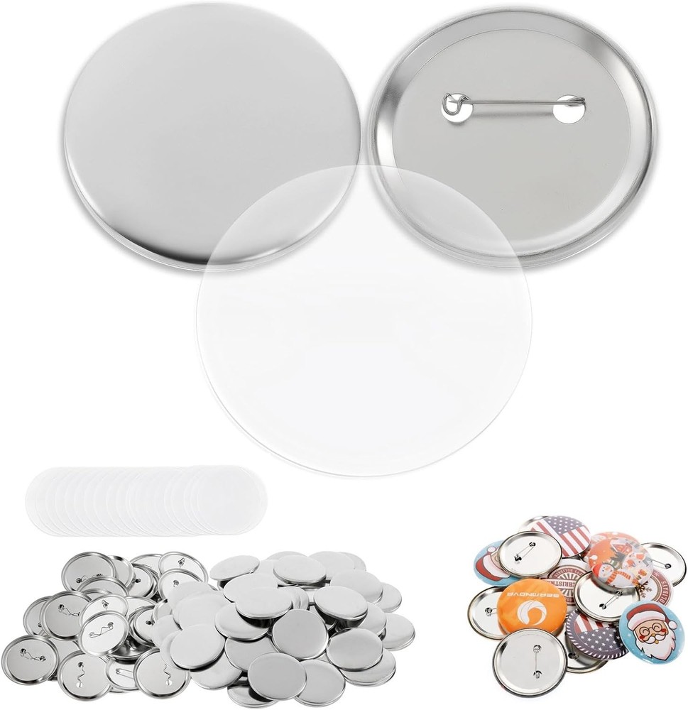 Durable 32mm Metal Pin Button Supplies - 100 Sets for Creative Projects