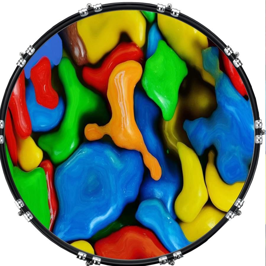 Aquarian 22" Kick Bass Drum Head Graphical Image Front Skin Pattern 10