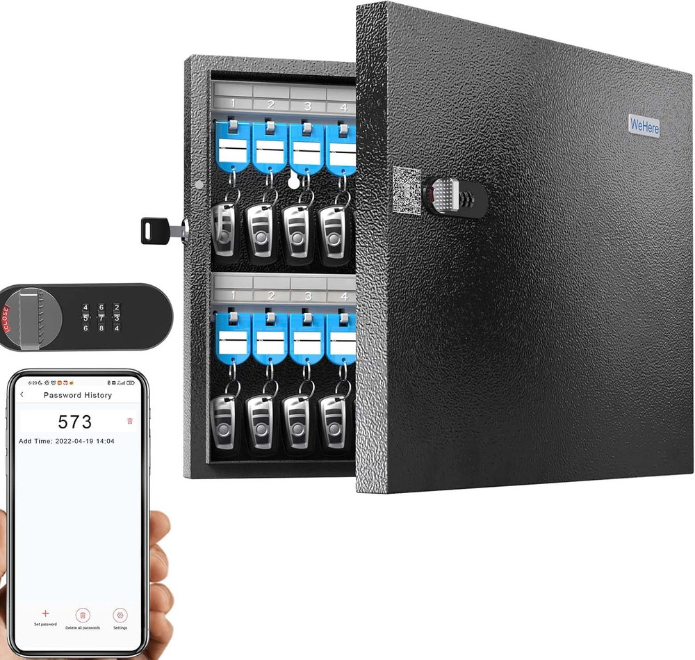 Heavy Duty Key Lock Box - 48 Key Wall Mount Organizer with Digital Code