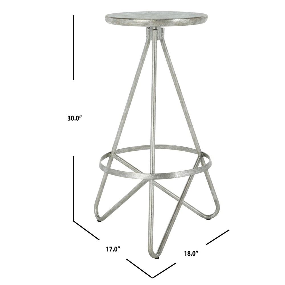 SAFAVIEH Galexia Bar Stool | Silver / Leaf |