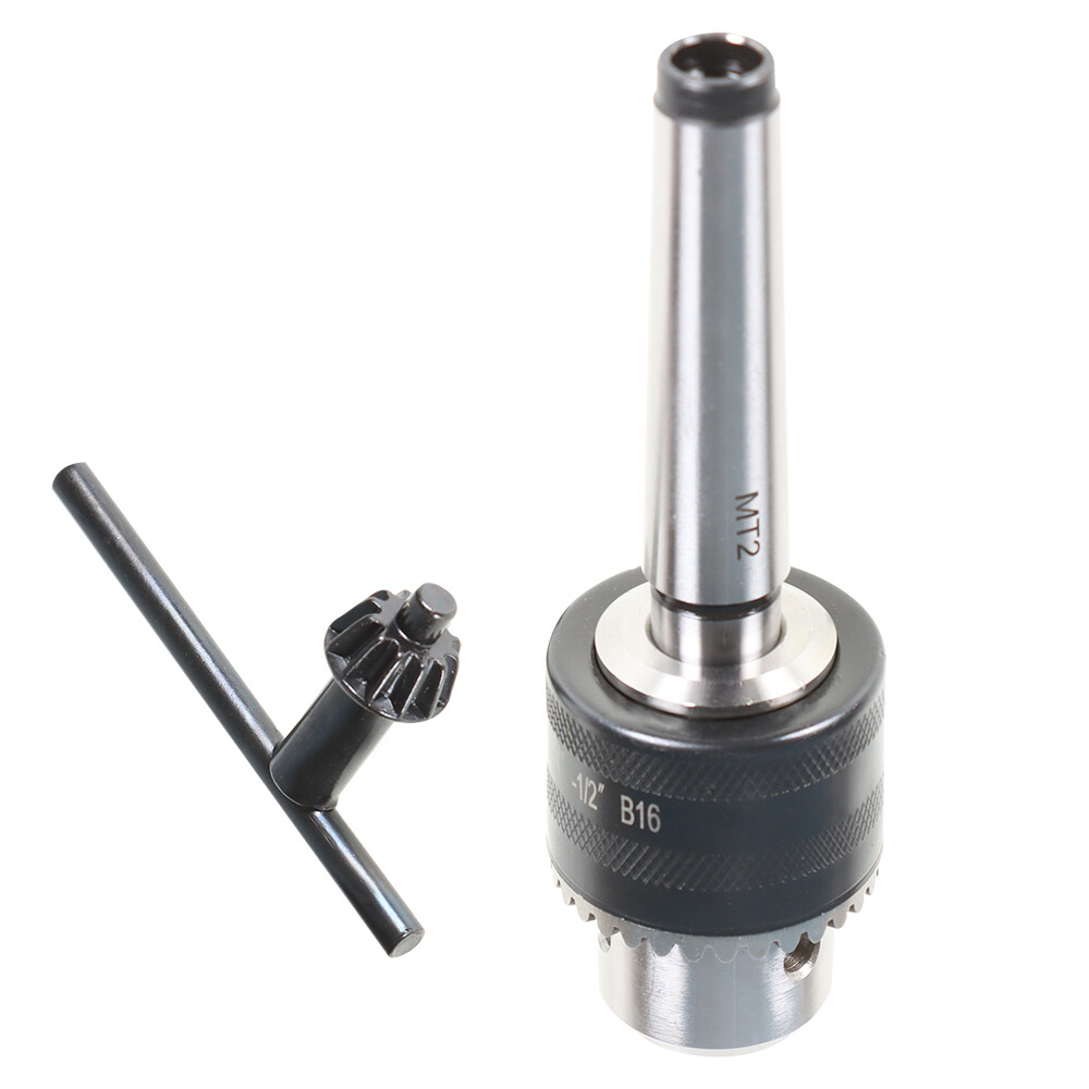 5/64'' to 1/2'' Drill Chuck Tool With MT2 Morse Taper Arbor and Key For Lathe