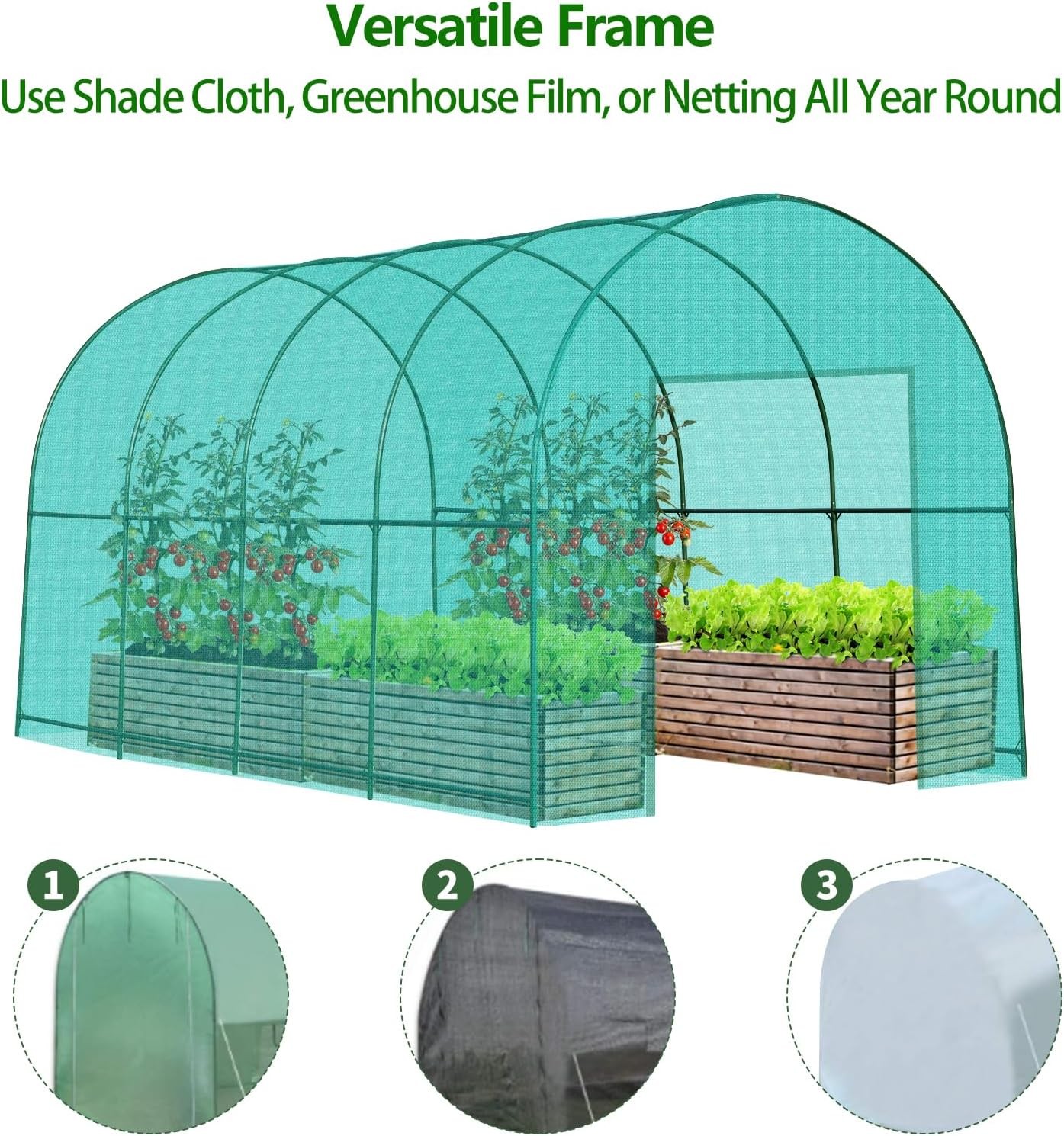 Large Size Steel Garden Arch Rose Arbor Climbing Plant Grape Support Frame Yard