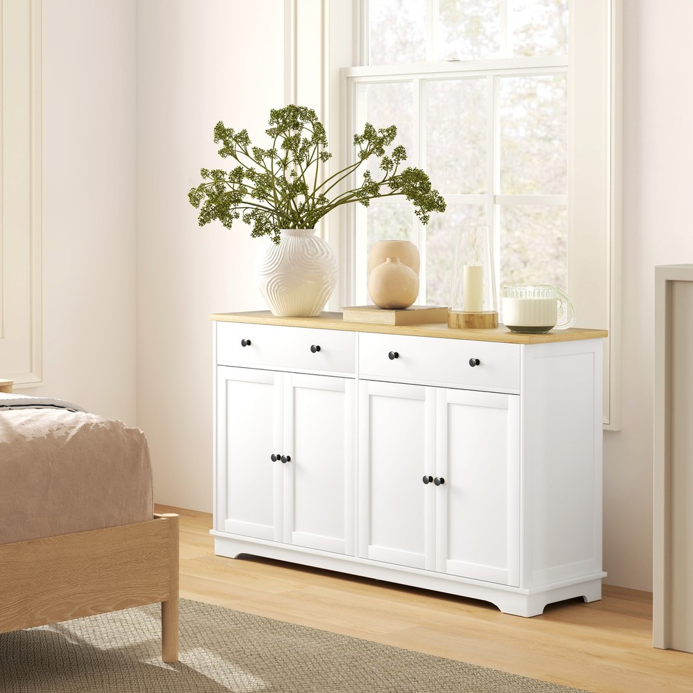 Kitchen Sideboard Buffet Cabinet with Storage Adjustable Shelves for Entryway
