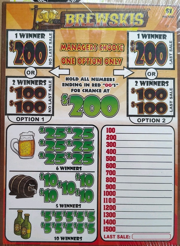 BREWSKIS 588ct Single Pull Tab game