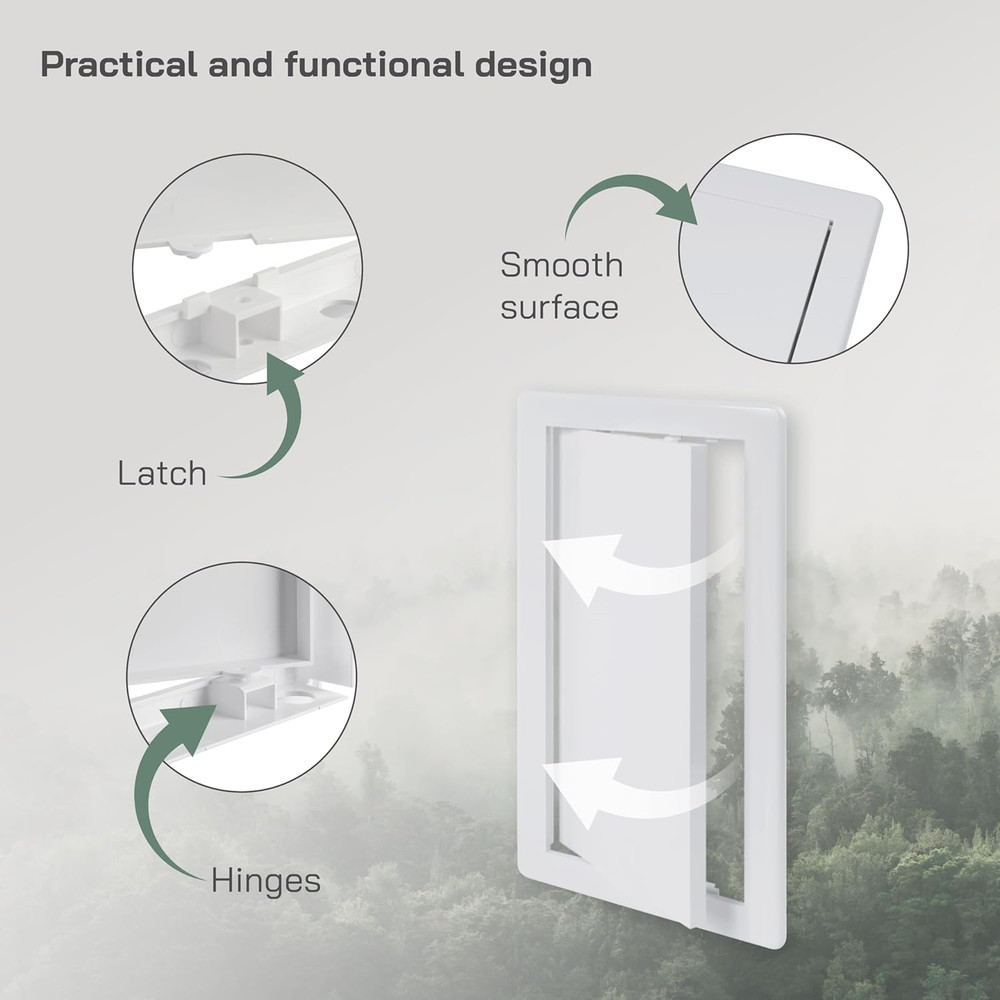 White ABS Plastic Access Panel 6 X 12 Inch (Opening) - Access Door for Drywall,