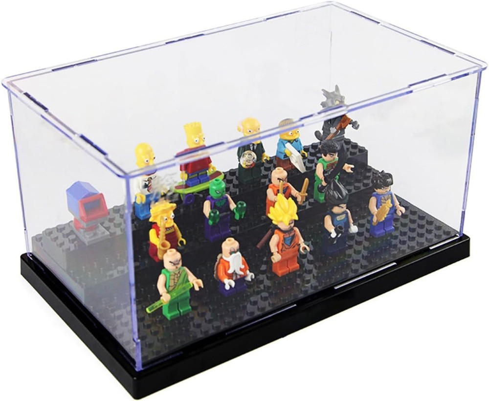 Minifigure Display Case for Action Figures Blocks, Dustproof Acrylic Display ...