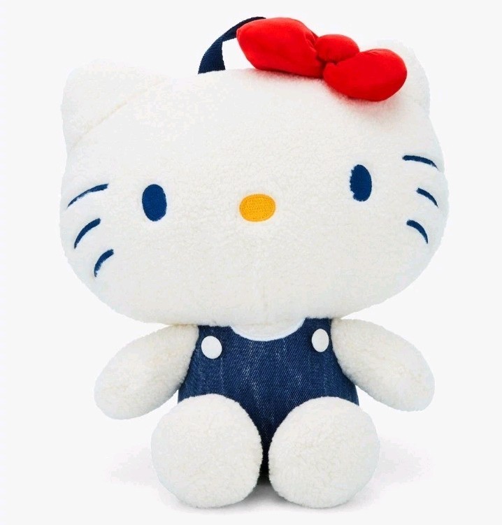 Hello Kitty Sherpa Figural Plush Backpack 14" White