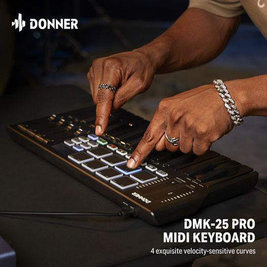 🎹 Donner MIDI Keyboard OLED Screen 25 Key 8 Drum Pads Touch Bar DJ Controller