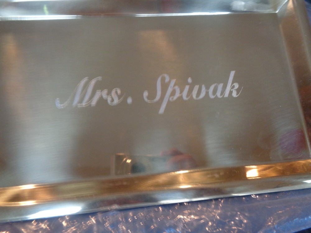 Mark and Graham rectangle gold valet monogrammed Mrs Spivak   New