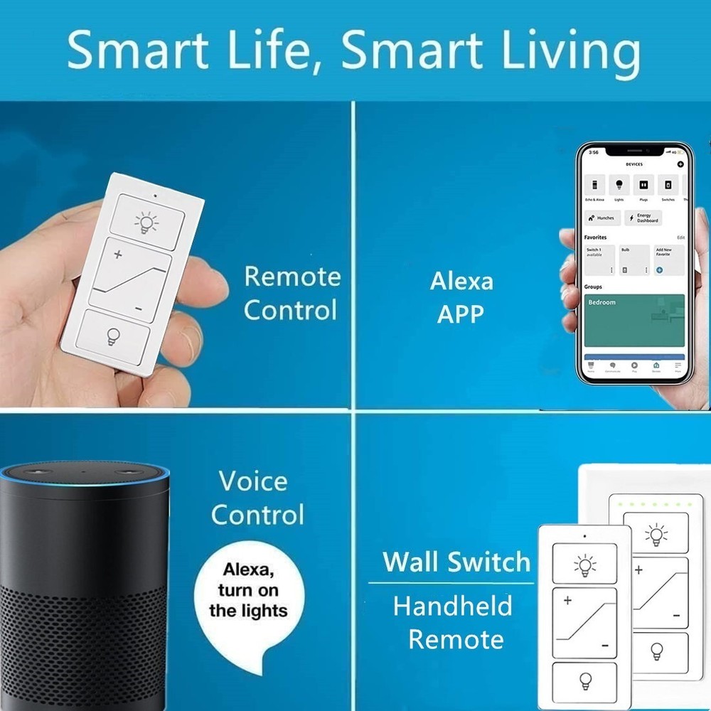 USED Smart Dimmer Switch with Remote Dimmable Voice Control Work with Alexa