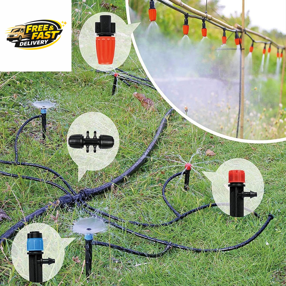 256FT Automatic Drip Irrigation System Kit,Automatic Garden Watering Misting Sys