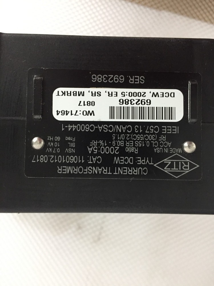 RITZ 110601012.0817 CURRENT TRANSFORMER TYPE DCEW...60