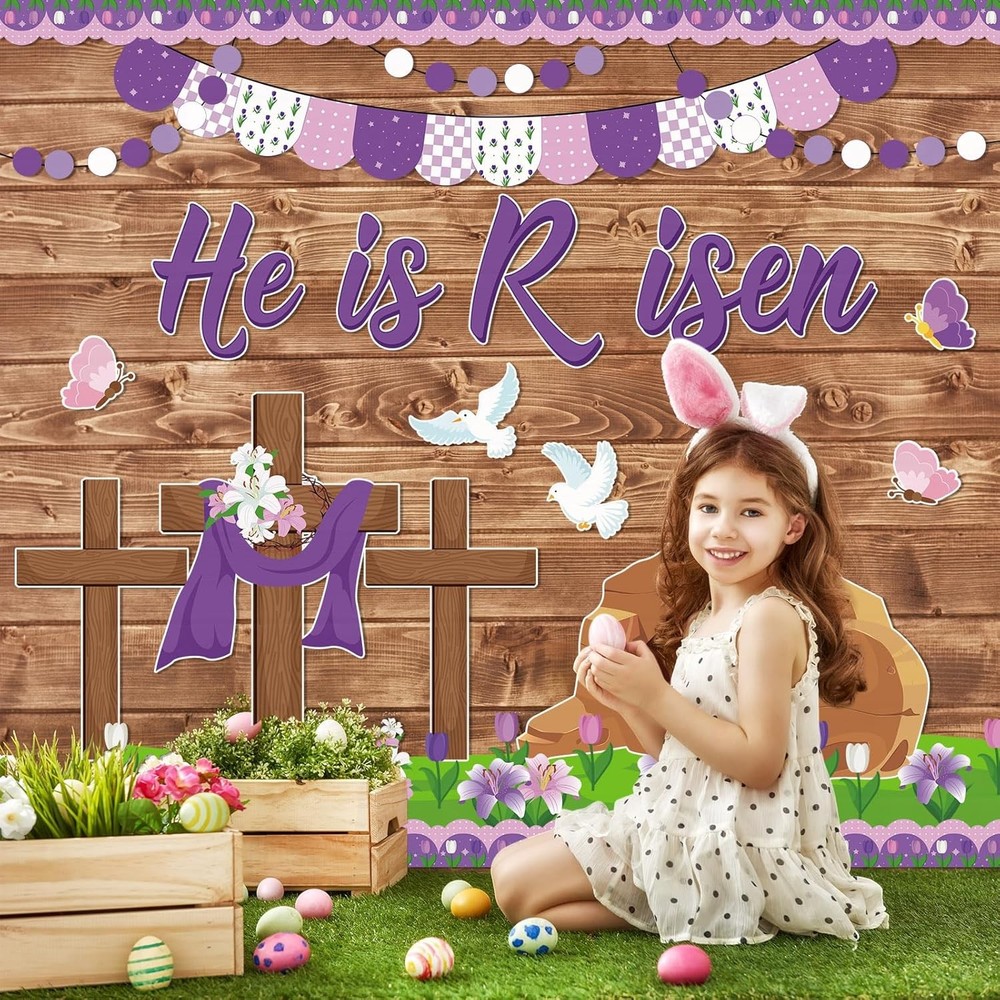 Supervitae 86 Pcs Christian Easter Bulletin Board Decorations Set Religious...