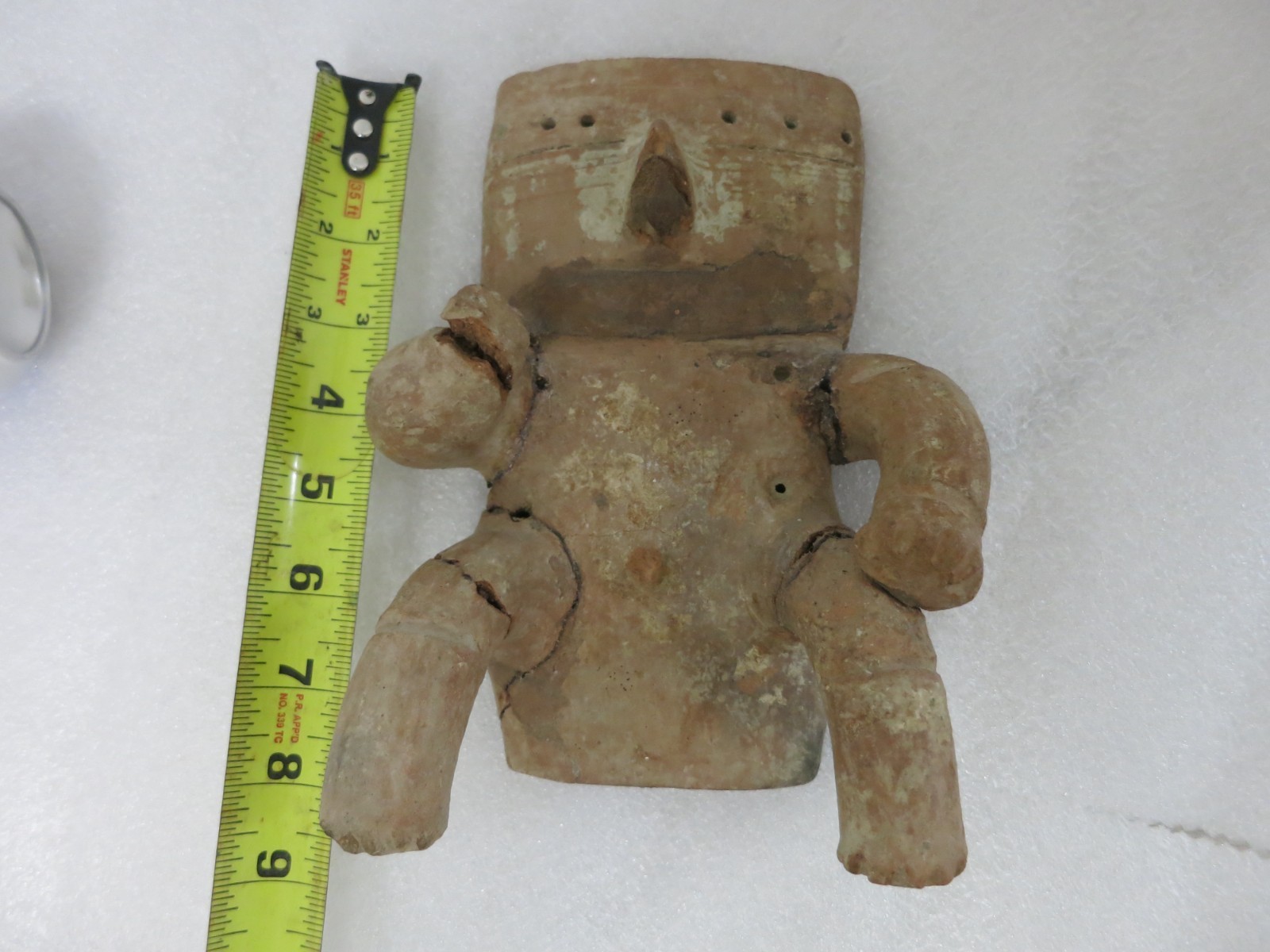 Epic Pre-Columbian Quimbaya Retablo Seated Figure 8" Tall