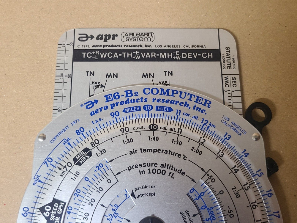 Vintage APR E6-B Flight Computer Complete Instruction Manual