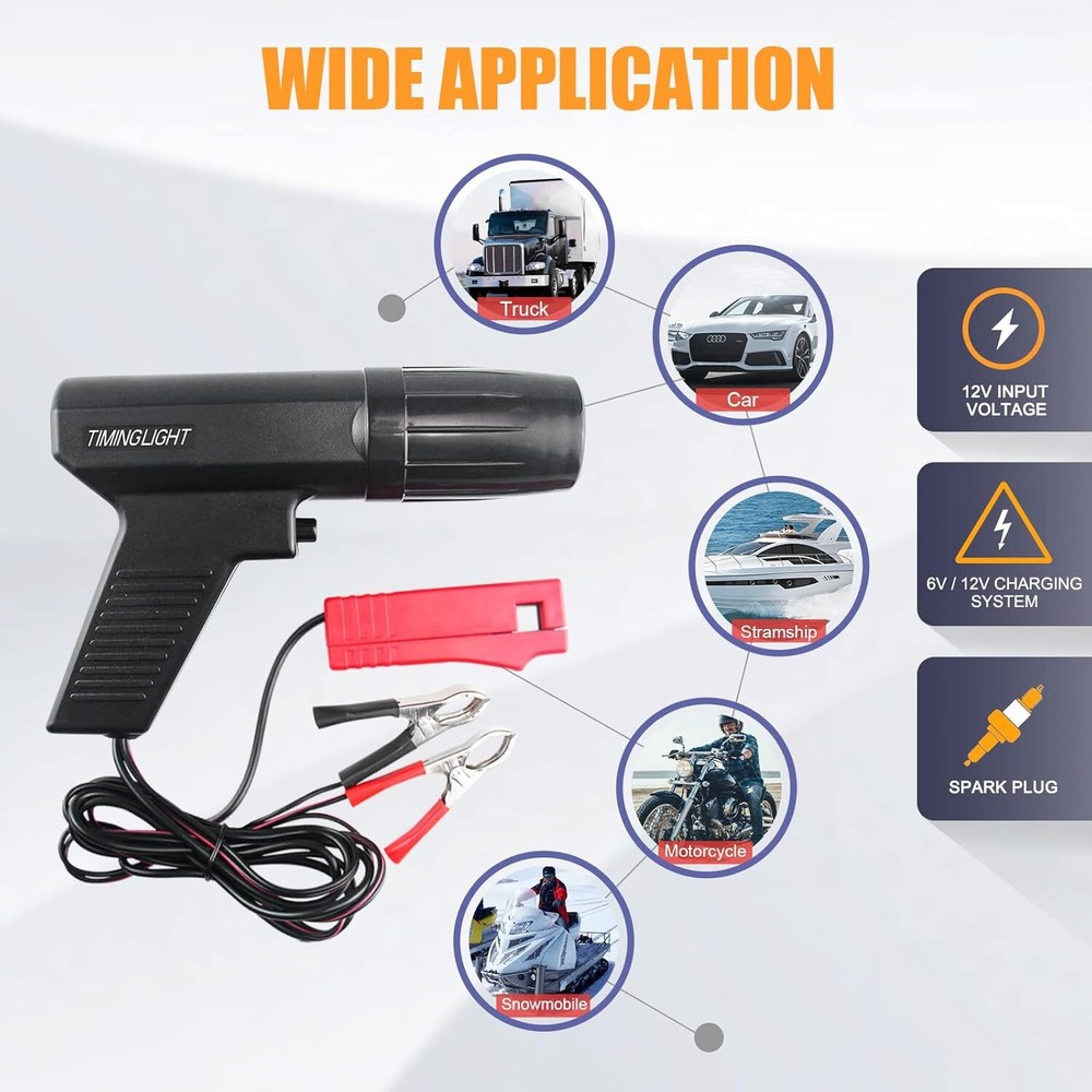Petrol Engine Ignition Timing Gun Detector Xenon Light Inductive Strobe Test Kit
