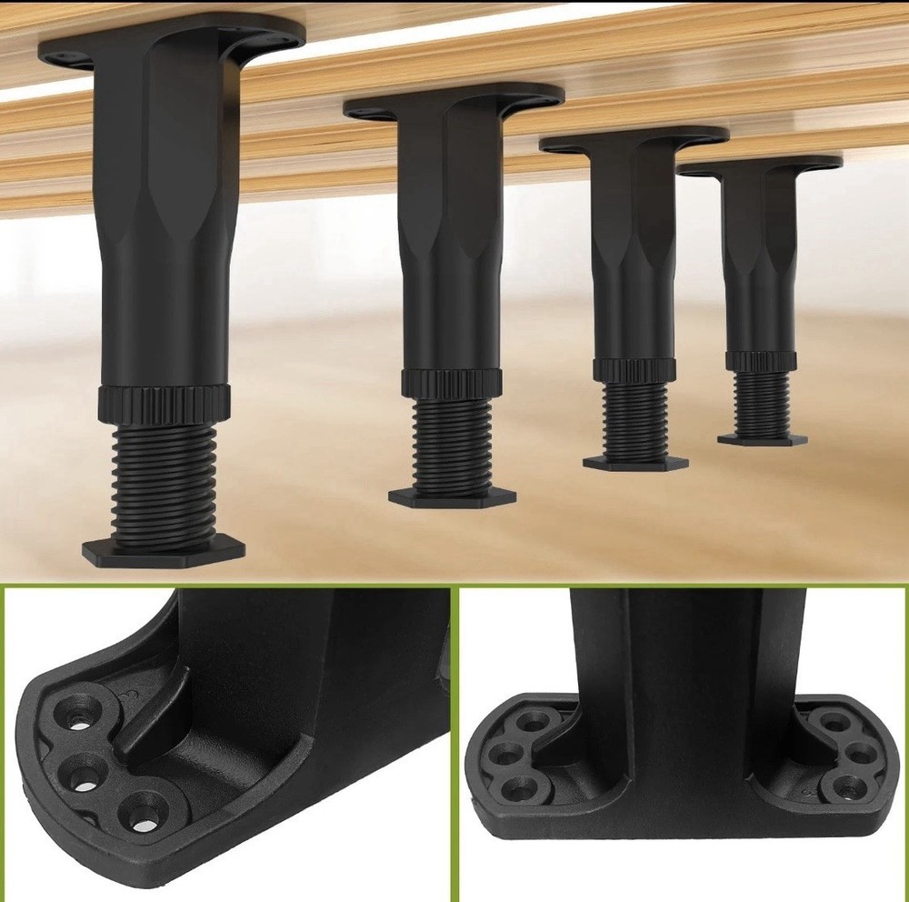 4 Pack Adjustable Support Leg Replacement for Bed Frame Wood Slats