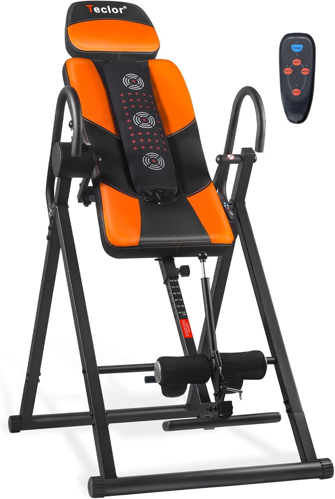 Teclor Inversion Table,Advanced Heat and Massage Function,Strength Training Inve