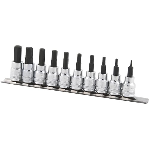 Klutch Hex Bit Socket Set, 10-Pc., Metric