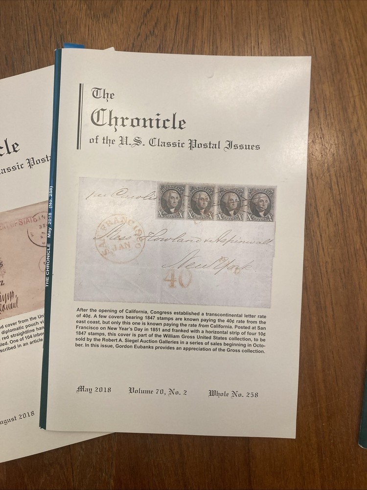 The Chronicle of US Classic Postal Issues 2018 Full year