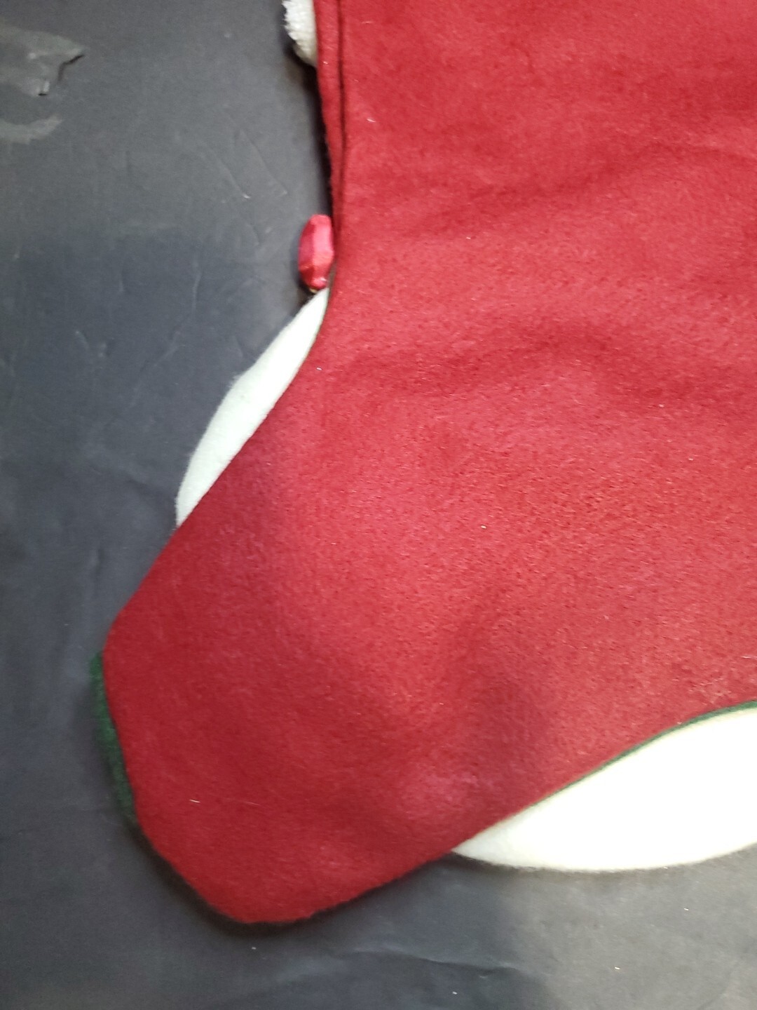 CHRISTMAS EVE 3D SANTA FELTED WOOL PINE CONE MITTEN CHRISTMAS STOCKING 17.5"