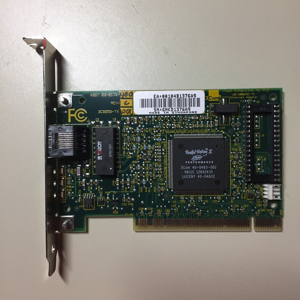 Vintage 3COM Fast Etherlink XL PCI 10/100BASE-TX Ethernet Adapter