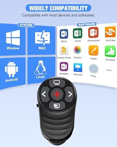 Wireless Finger Ring Presentation Clicker, 2-in-1 USB Type C Laser Pointer for P