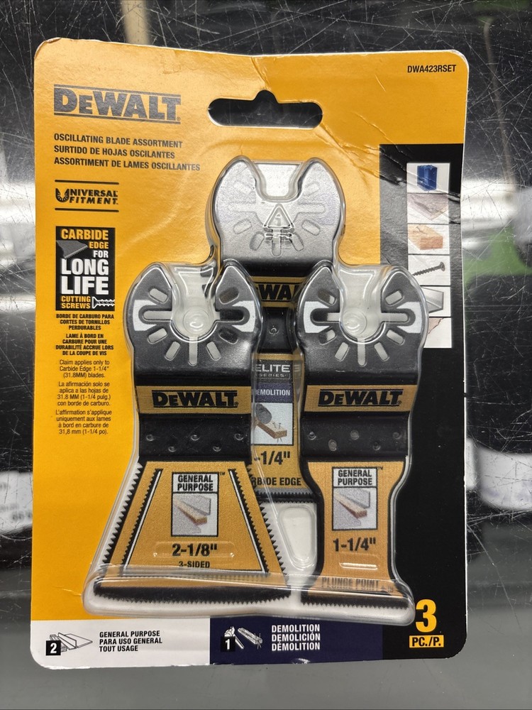 DeWalt DWA423RSET Oscillating Blade Assortment 3pc
