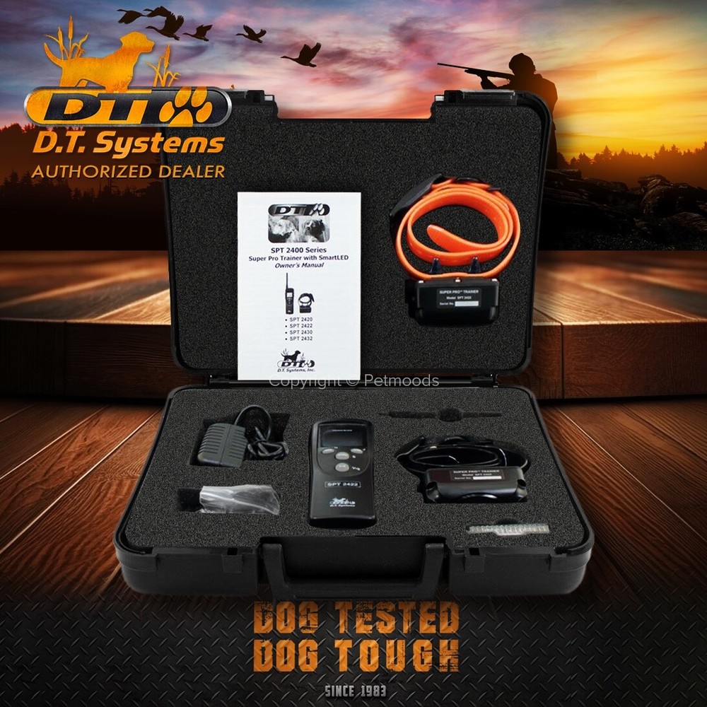 DT Systems SPT2422 Super Pro e-Lite Long Range Remote 2-Dog Training Collars