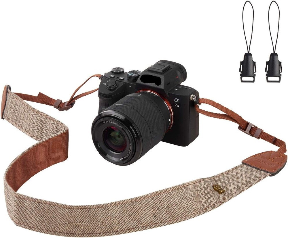 WANBY Camera Strap Brown Canvas Neck Shoulder with Quick Release...