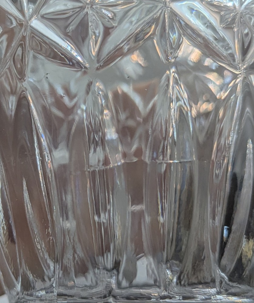 American Brilliant Crystal Vase Rose Design - Please Read Description