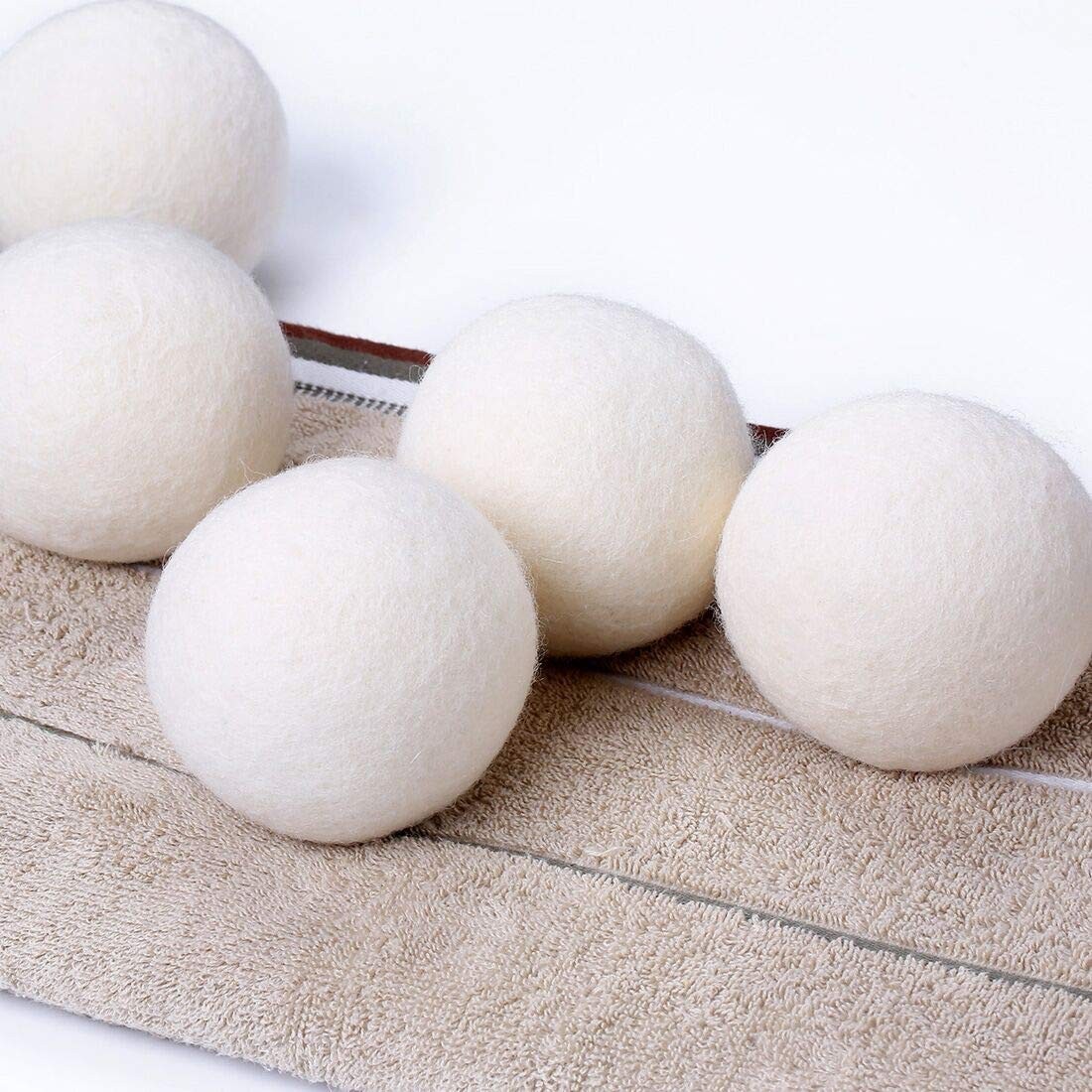Wool Dryer Balls 6 Pack XL, 3" Genuine New Zealand Wool to Core, 100% Organic