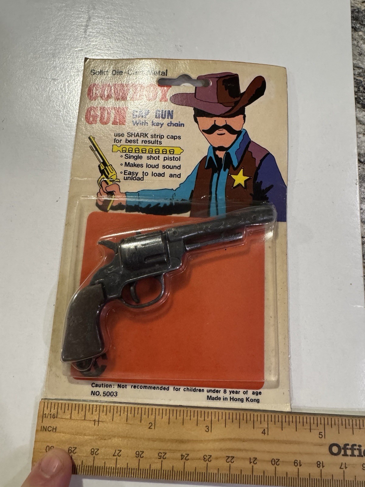 Vintage Die Cast Cowboy Cap Toy Hong Kong MOC Carded No.5003 Toy