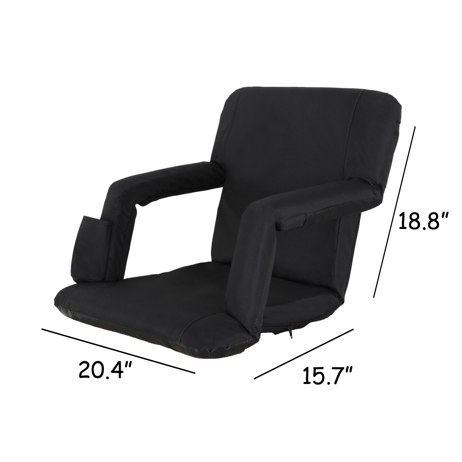 Wide Stadium Seat for Bleachers Reclining Portable Stadium Chair w/Back Cushion