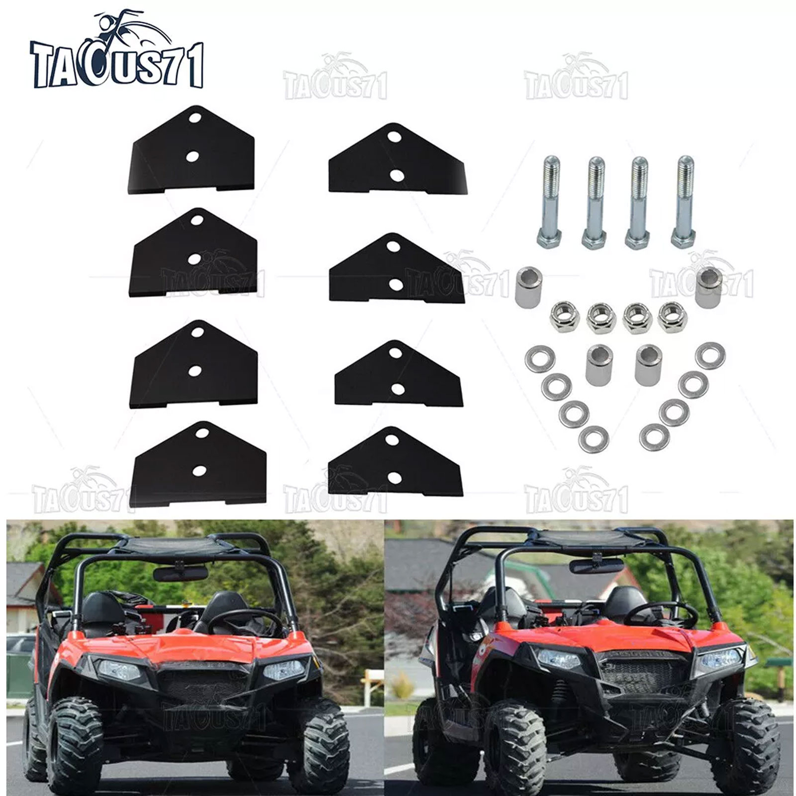 2" FULL Front&rear Lift Kit Set Suspension Mount Bracket Fit POLARIS UTV RZR 800