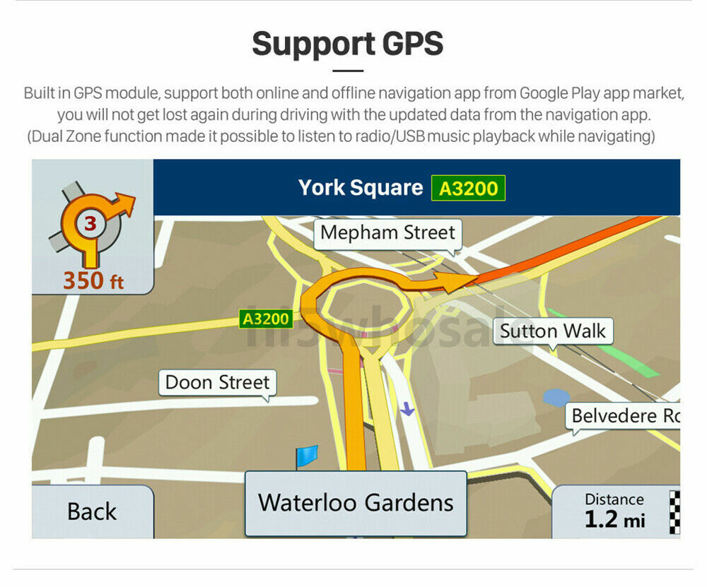 10 Inch Double 2 Din Car Stereo Radio Android GPS Wifi Touch Screen FM Player